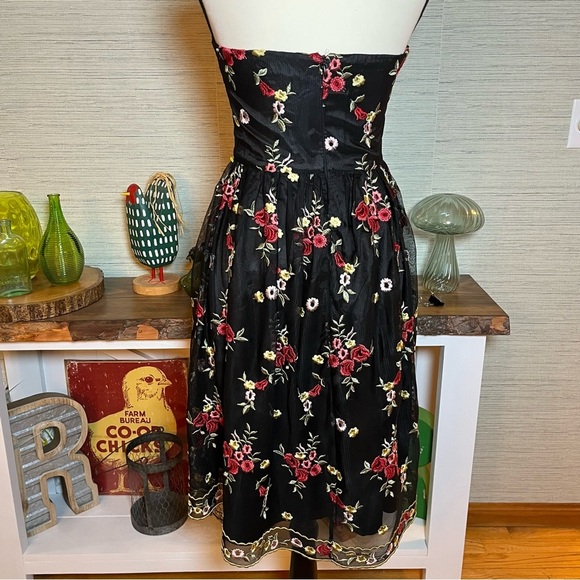 Chi Chi London Retro 50s Embroidered Tulle A-Line Tea Party Dress Size 4 - Picture 5 of 10